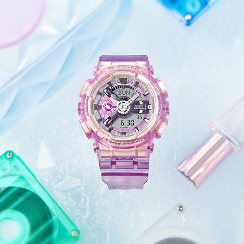 卡西欧手表 G-SHOCK  透明表款 防水防震运动女表GMA-S110VW