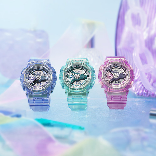 卡西欧手表 G-SHOCK  透明表款 防水防震运动女表GMA-S110VW