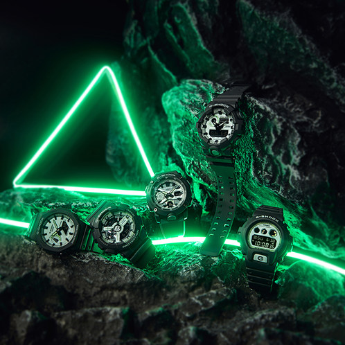 卡西欧手表 G-SHOCK  HIDDEN GLOW系列 时尚风格 潮流设计 防水防震运动男表DW-6900HD/GA-110HD/GA-2000HD