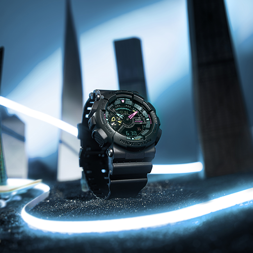卡西欧手表 G-SHOCK  虚拟未来电子设计 多彩霓虹色调 防水防震运动表款GA-110MF/GA-B2100MF/GA-700MF/GA-100MF