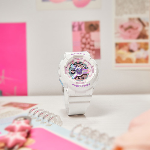 卡西欧手表 BABY-G  夏日配色 虚拟梦幻主题 防水防震运动女表BA-110FH