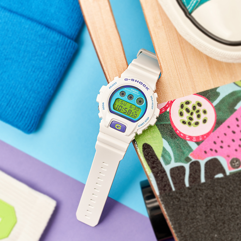卡西欧手表 G-SHOCK  crazy colors彩色系列 25周年复刻版 防水防震运动表款DW-6900RCS