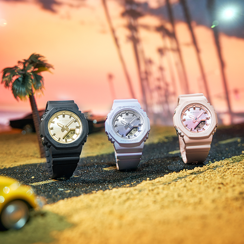 卡西欧手表 G-SHOCK  海滩度假系列 八角形边框设计 防水防震运动表款GMA-P2100SG