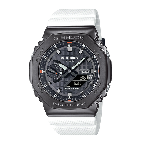 卡西欧手表 G-SHOCK  八边形表框设计 金属表头 防水防震蓝牙连接太阳能动力运动男表GBM-2100