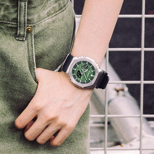 卡西欧手表 G-SHOCK  八边形表框设计 金属表头 防水防震蓝牙连接太阳能动力运动男表GBM-2100
