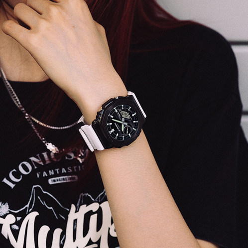 卡西欧手表 G-SHOCK  八边形表框设计 金属表头 防水防震蓝牙连接太阳能动力运动男表GBM-2100