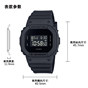 卡西欧手表 G-SHOCK  全黑色 防水防震时尚运动女表GMA-P2100BB/GMD-S5610BB