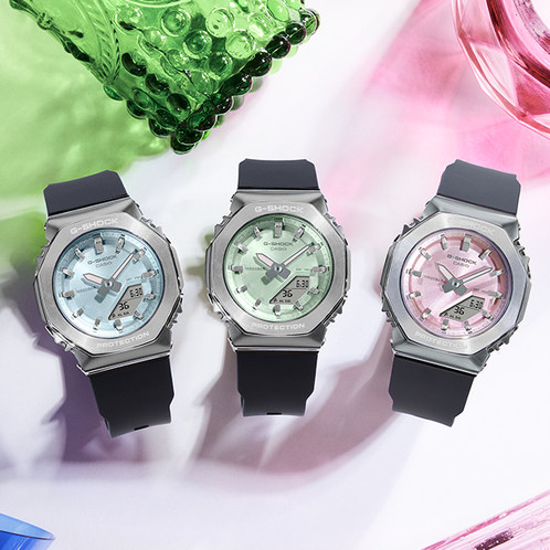 卡西欧手表 G-SHOCK  金属彩色表盘 防水防震运动表款GM-S2110