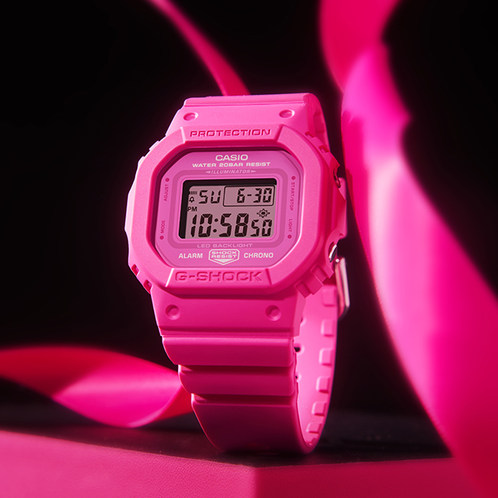 卡西欧手表 G-SHOCK  红丝带 特殊包装 防水防震时尚女表GMD-S5610PK-4DR