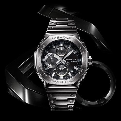 卡西欧手表 G-SHOCK  全金属指针八角 防水防震蓝牙连接表款GMC-B2100