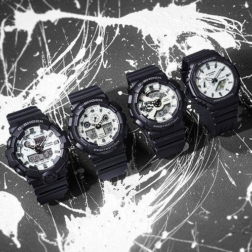 卡西欧手表 G-SHOCK  BLACK AND BRILLIANT WHITE系列 防震防水潮流表款GA-100WD/GA-110WD/GA-2100WD/GA-700WD
