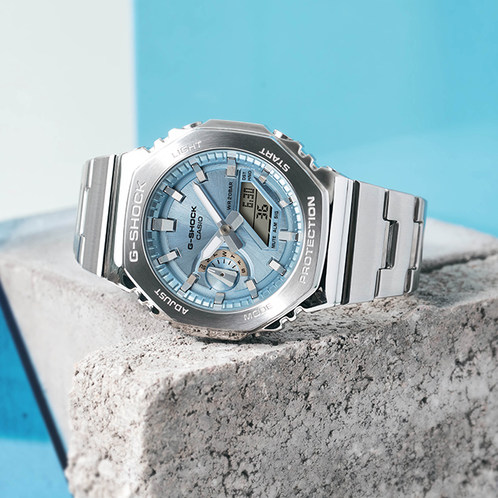 卡西欧手表 G-SHOCK  八边形表框设计 金属表头 防水防震时尚运动GM-2110D