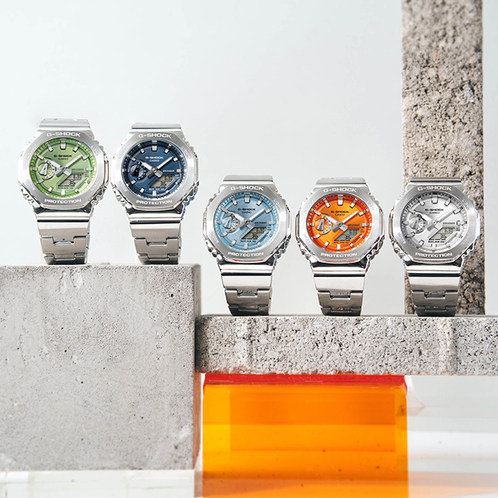 卡西欧手表 G-SHOCK  八边形表框设计 金属表头 防水防震时尚运动GM-2110D