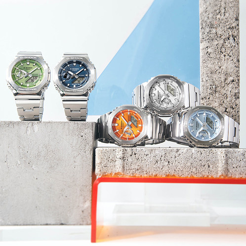 卡西欧手表 G-SHOCK  八边形表框设计 金属表头 防水防震时尚运动GM-2110D