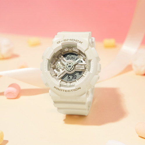 卡西欧手表 G-SHOCK  时尚潮流 防水防震运动女表GMA-S110ST-7APR