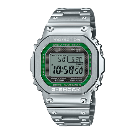 卡西欧手表 G-SHOCK 【全新配色】耐冲击构造全金属 时尚潮流独特感 防震防水六局电波太阳能动力运动男表GMW-B5000D-3DRU
