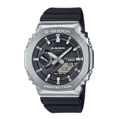 卡西欧手表 G-SHOCK 八边形表框设计 金属表头 防水防震蓝牙连接太阳能动力运动男表GBM-2100