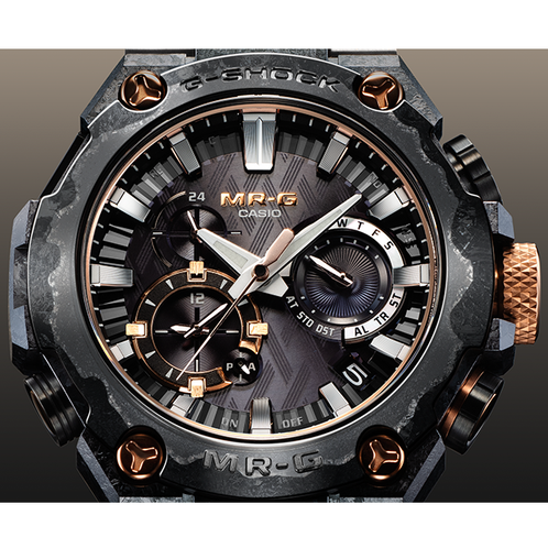 卡西欧手表 G-SHOCK  MR-G系列 “燦”山形工厂高端生产线 工匠技艺 防水防震六局电波蓝牙连接太阳能动力男表MRG-B2000JS-1ADR