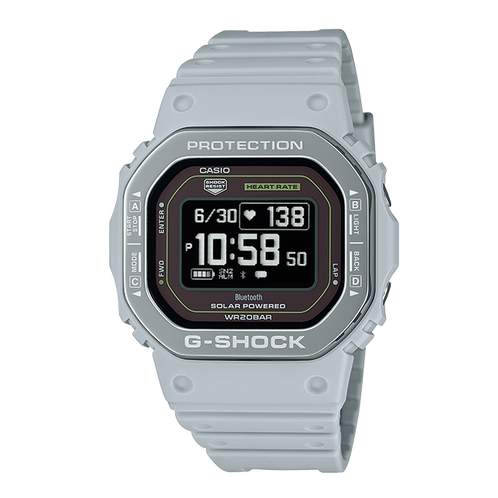 卡西欧手表 G-SHOCK  心率血氧测量计步功能 防水防震太阳能动力运动表款DW-H5600MB-8A9PR
