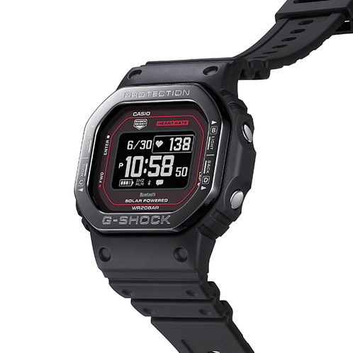 卡西欧手表 G-SHOCK  心率血氧测量计步功能 防水防震太阳能动力运动表款DW-H5600MB-1A4PR