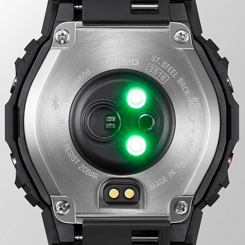 卡西欧手表 G-SHOCK  心率血氧测量计步功能 防水防震太阳能动力运动表款DW-H5600MB-1A4PR