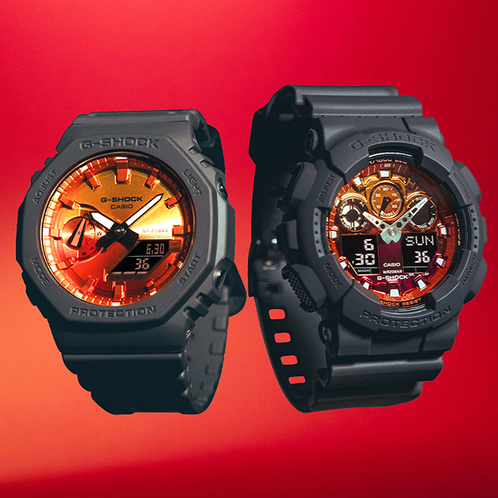 卡西欧手表 G-SHOCK  THE FLAME INSIDE主题系列 防水防震时尚手表GA-2100FL/GA-100FL/GA-2100FLS