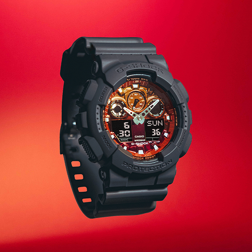 卡西欧手表 G-SHOCK  THE FLAME INSIDE主题系列 防水防震时尚手表GA-2100FL/GA-100FL/GA-2100FLS