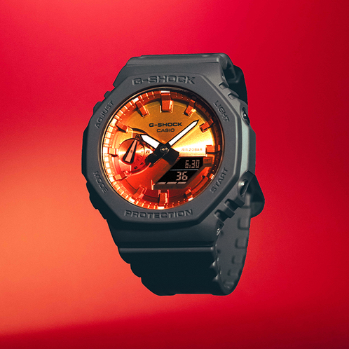 卡西欧手表 G-SHOCK  THE FLAME INSIDE主题系列 防水防震时尚手表GA-2100FL/GA-100FL/GA-2100FLS
