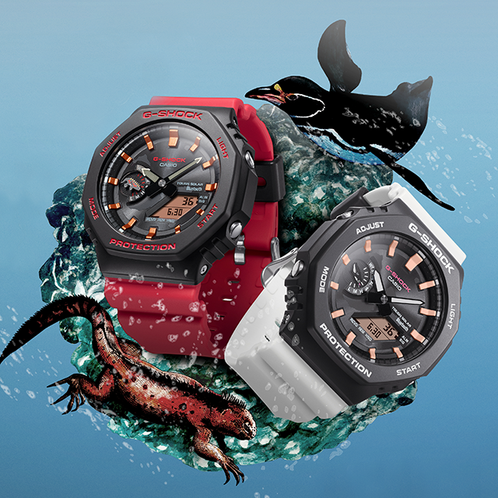 卡西欧手表 G-SHOCK  达尔文主题系列 防水防震时尚手表GA-B2100CD