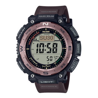 卡西欧手表 PRO TREK 专业登山防水六局电波太阳能动力运动男表PRW-3400