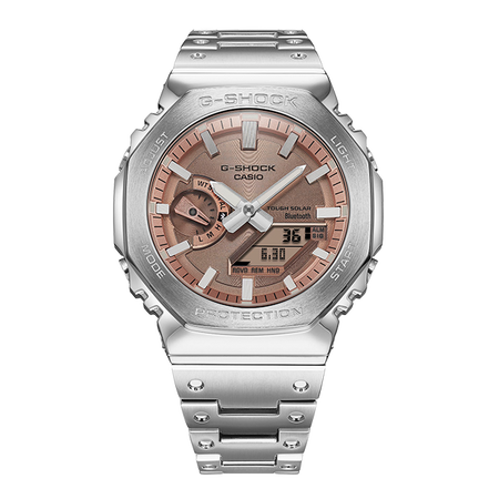 卡西欧手表 G-SHOCK 全金属系列 防水防震蓝牙连接运动表款GM-B2100AD-5ADRU