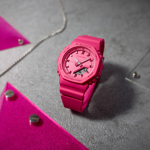 卡西欧手表 G-SHOCK  POWER PINK系列时尚潮流运动女表GMA-P2100PP/GMD-S5610PP/GMA-S140PP