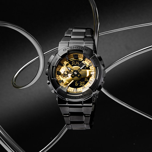卡西欧手表 G-SHOCK  金属表壳 防水防震时尚运动男表GM-110