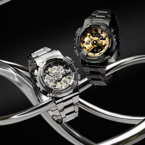 卡西欧手表 G-SHOCK  金属表壳 防水防震时尚运动男表GM-110