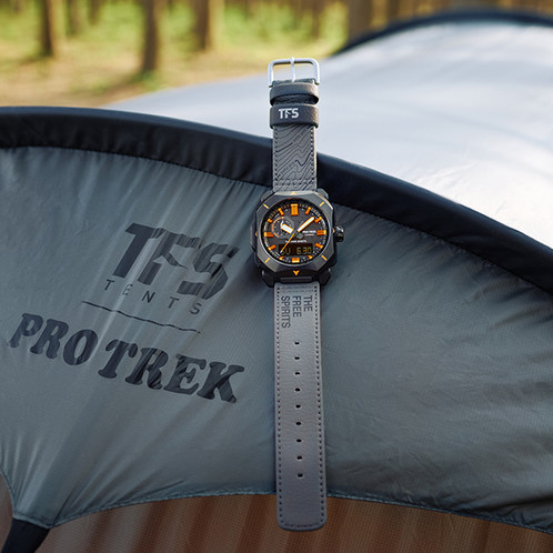 卡西欧手表 PRO TREK  自由之魂合作款 高级帐篷款 防水太阳能动力六局电波运动男表PRW-6900TFS-1PRT