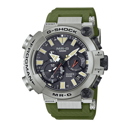卡西欧手表 G-SHOCK  【新品】MR-G FROGMAN 系列 日本山形工厂高端生产线 人造蓝宝石玻璃镜面背刻 防水防震防磁蓝牙连接六局电波太阳能动力表款MRG-BF1000RG-3ADR