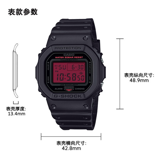 卡西欧手表 G-SHOCK  【新品】BLACK AND BOLD RED系列  防水防震时尚表款DW-5600BBR/GA-700BBR/GA-B2100BBR
