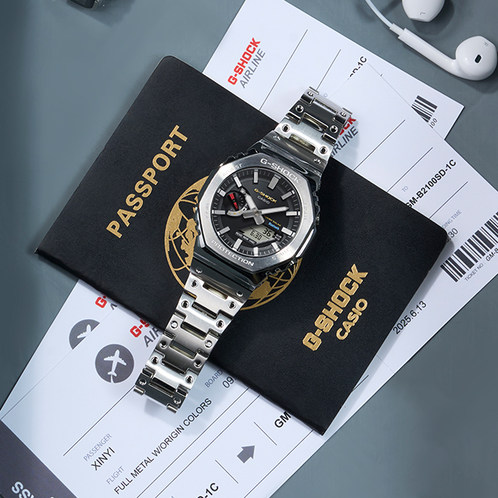 卡西欧手表 G-SHOCK  【新品】【全新配色】全金属 潮流独特感 防震防水太阳能动力运动男表GM-B2100SD-1CPRN