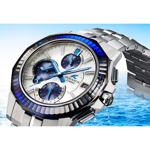 卡西欧手表 OCEANUS  【新品】海神系列日本山形工厂高端生产线 人造蓝宝石玻璃镜面 蓝牙连接防水六局电波太阳能表款OCW-S6000PB-7AJR