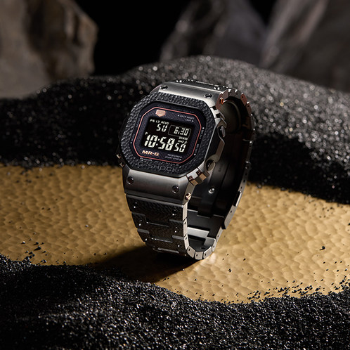 卡西欧手表 G-SHOCK  【新品】MR-G系列鎚起 山形工厂高端生产线 人造蓝宝石玻璃镜面 防水防震六局电波太阳能动力MRG-B5000HT-1DR