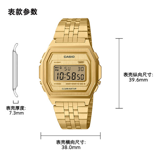 卡西欧手表 小金表  【新品】至简棱线 VINTAGE 复古表款A1000