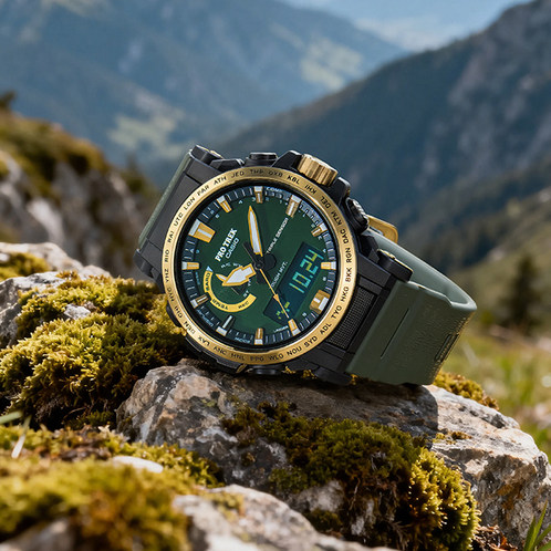 卡西欧手表 PRO TREK  【新品】30周年特殊背刻 防水太阳能动力六局电波运动男表PRW-61ANS-3PR