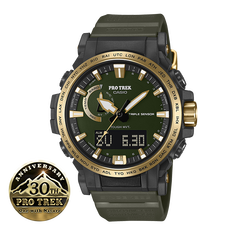 卡西欧手表 PRO TREK 【新品】30周年特殊背刻 防水太阳能动力六局电波运动男表PRW-61ANS-3PR