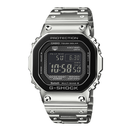 卡西欧手表 G-SHOCK 【新品】全金属 潮流独特感 防震防水六局电波太阳能动力运动男表GMW-B5000BT-1PRN