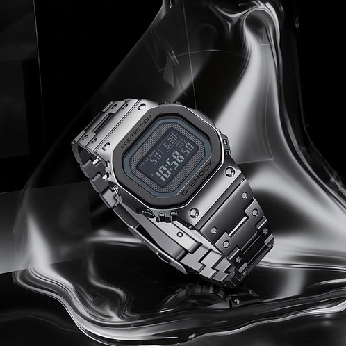 卡西欧手表 G-SHOCK  【新品】全金属 潮流独特感 防震防水六局电波太阳能动力运动男表GMW-B5000BT-1PRN