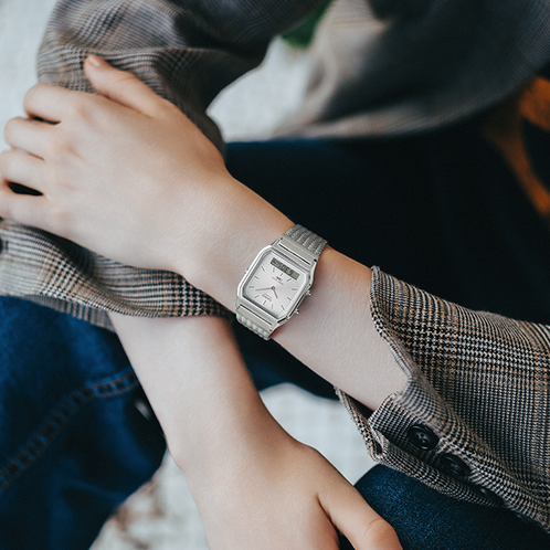 卡西欧手表 小金表  时尚方盘 VINTAGE 复古表款AQ-230EM