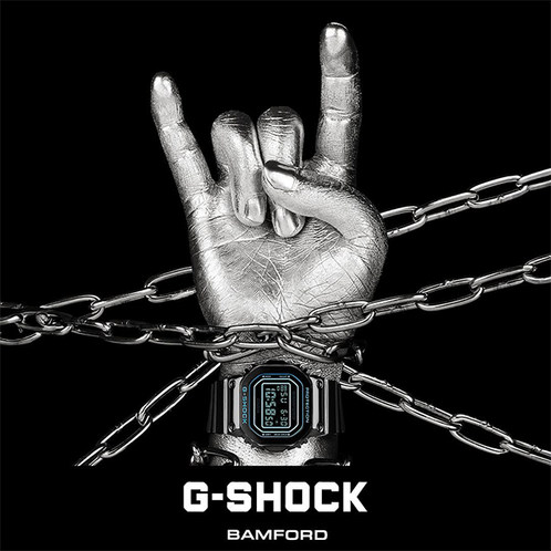 卡西欧手表 G-SHOCK  【新品】BAMFORD联名第三弹 防水防震时尚表款GM-5600BWD-1DR