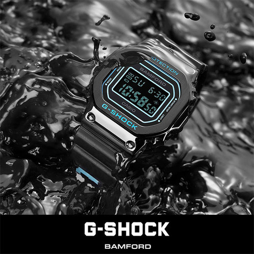 卡西欧手表 G-SHOCK  【新品】BAMFORD联名第三弹 防水防震时尚表款GM-5600BWD-1DR