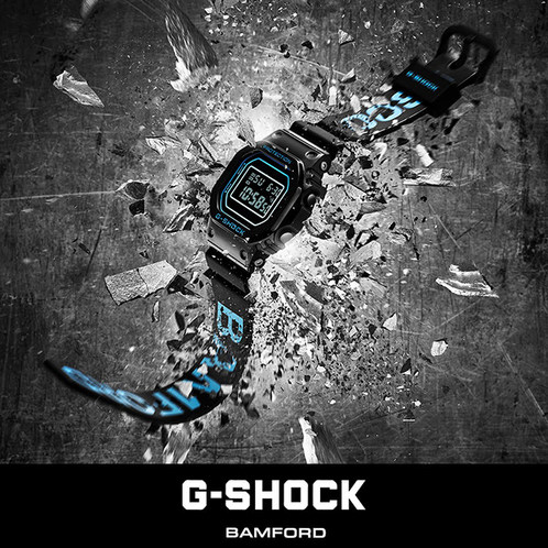 卡西欧手表 G-SHOCK  【新品】BAMFORD联名第三弹 防水防震时尚表款GM-5600BWD-1DR