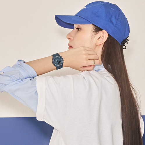 卡西欧手表 G-SHOCK  蓝调炫彩 时尚潮流运动表GMA-P2100BA